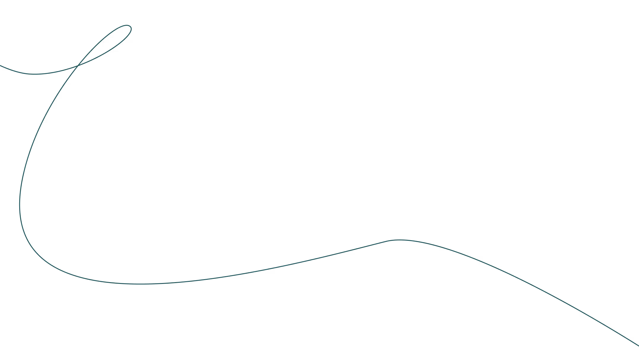 Curvy, smooth single thin green line on a black background forming loops and waves.