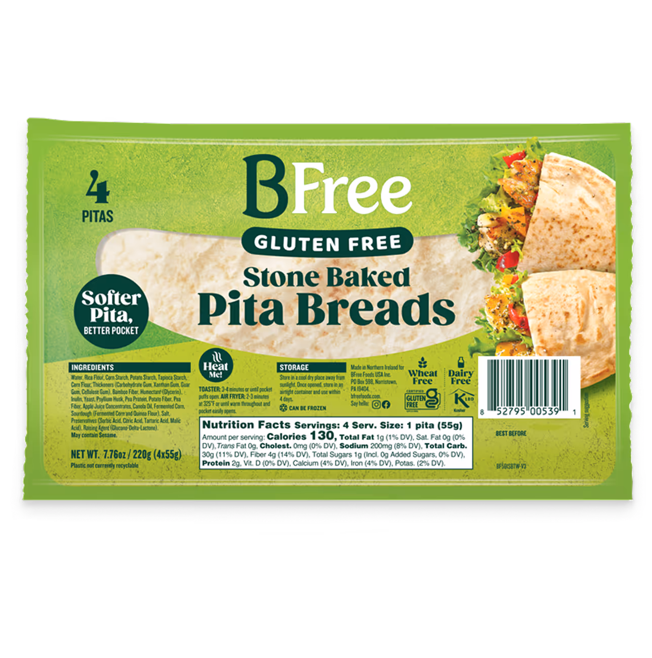 BFree Gluten Free Stonebaked Pita Breads