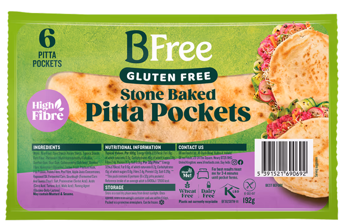 BFree Stone Baked Pitta Breads pack