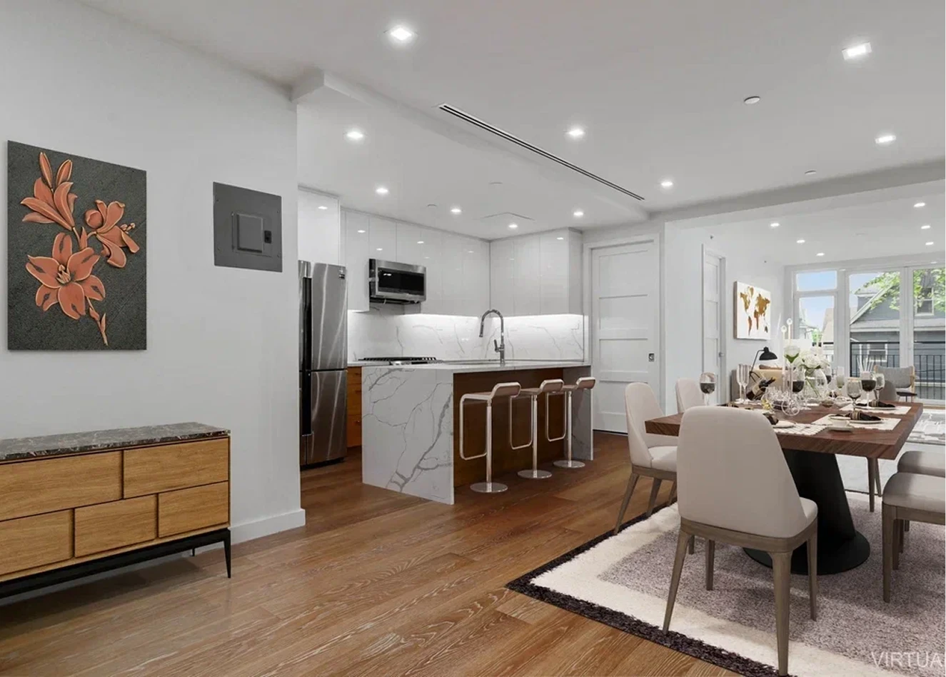 Kitchen with living room