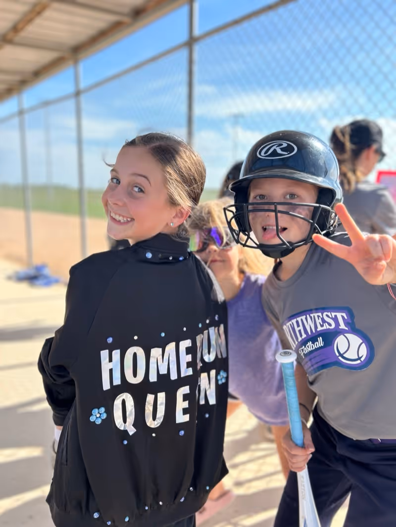 Players showing off team gear