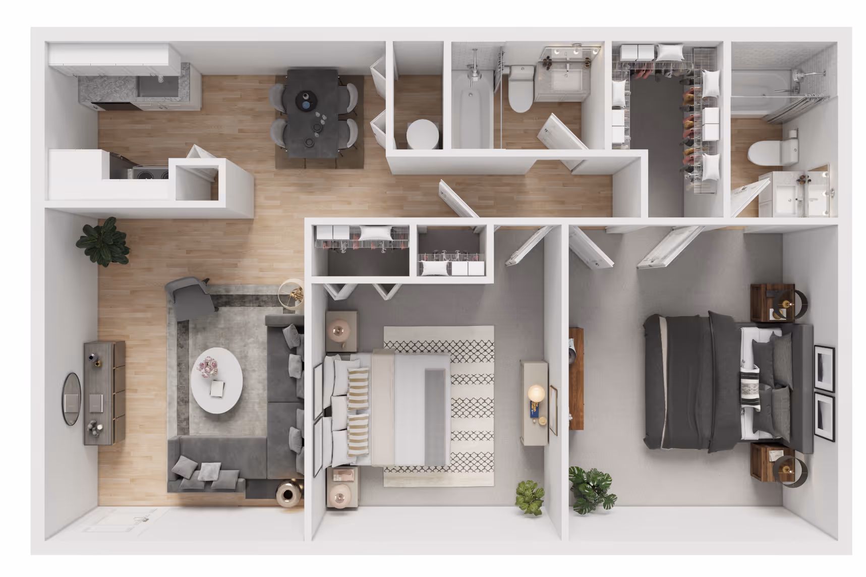 2 bed 2 bath floor plan layout