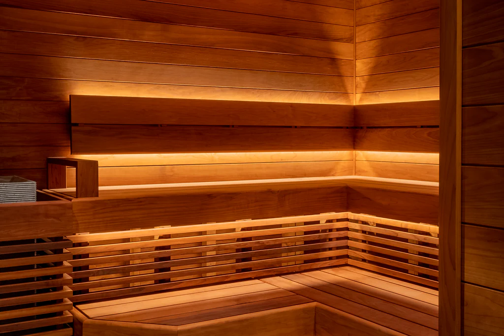 Sauna modern LED lights space theme
