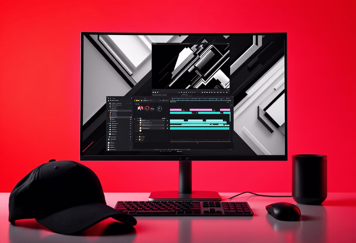 image of video editing software on a computer screen (for a film production company).