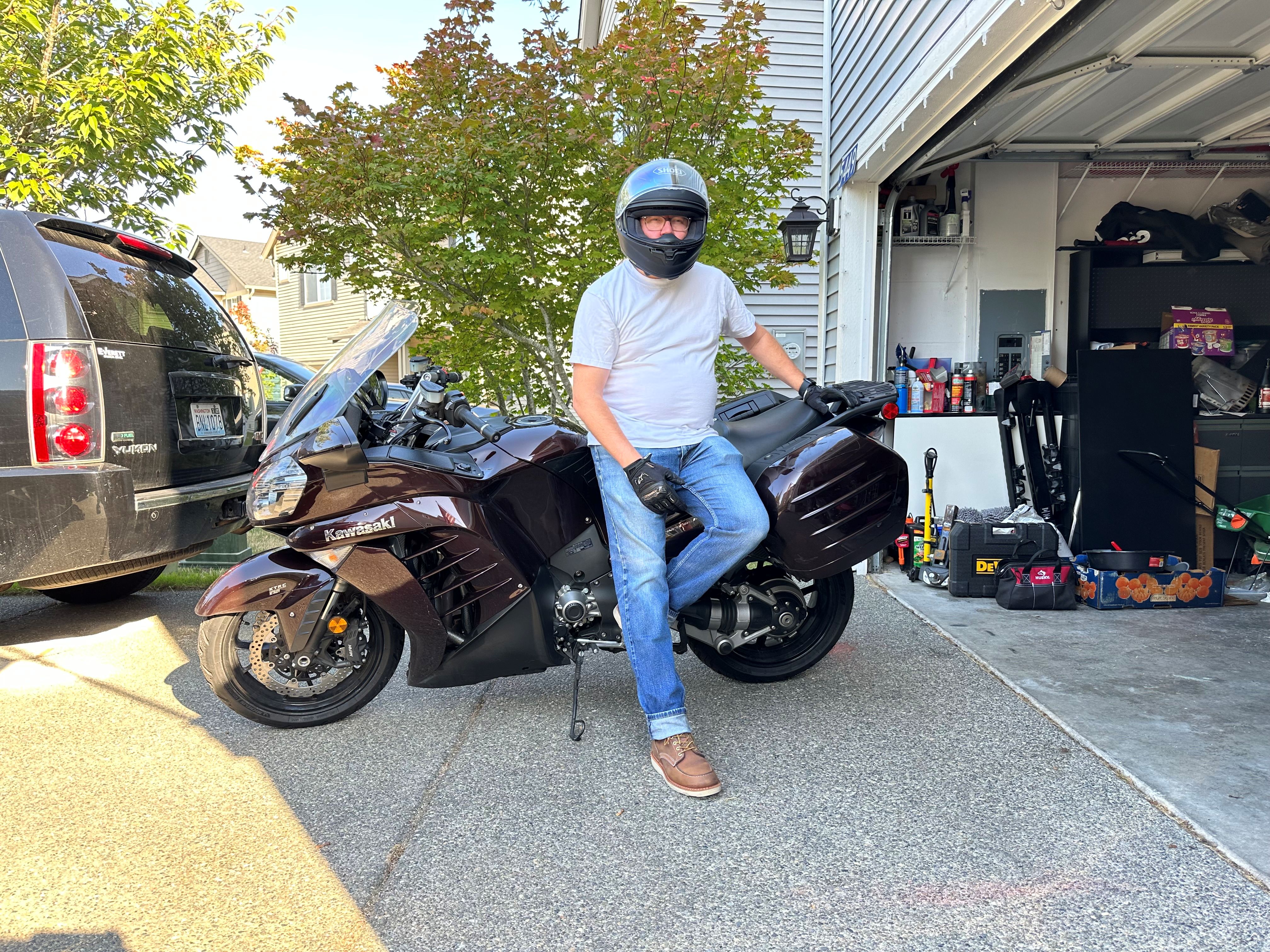 James Roberts, Co-Founder of TrueSpan Group, with his motorcycle.