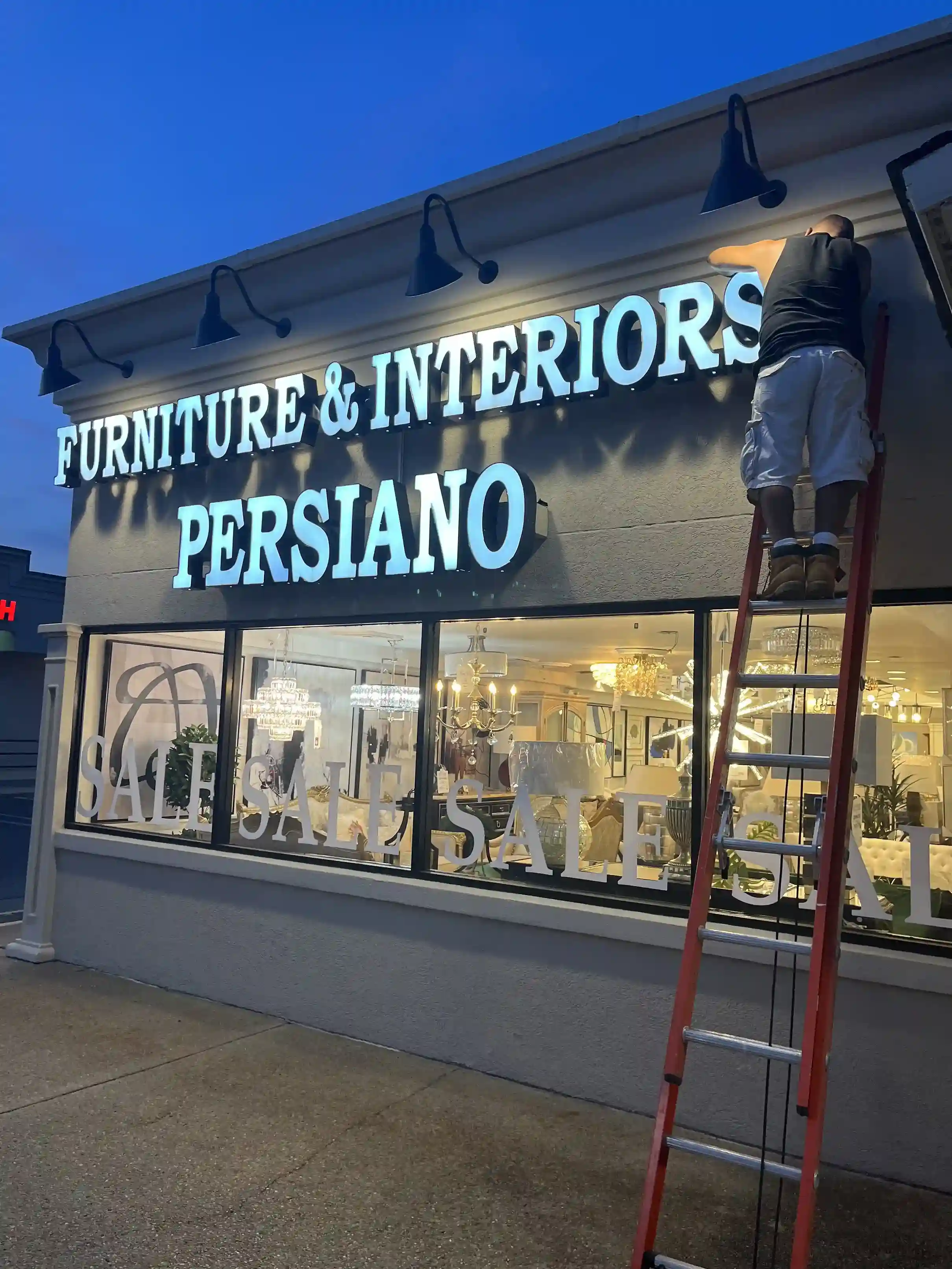 Illuminated channel letter signs for storefront and building visibility