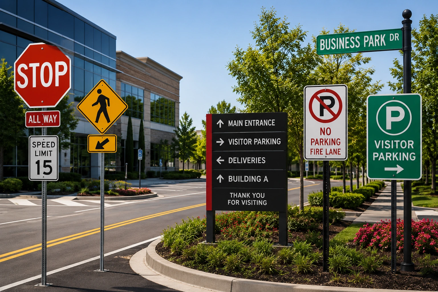 Custom freestanding signs for roadside business visibility