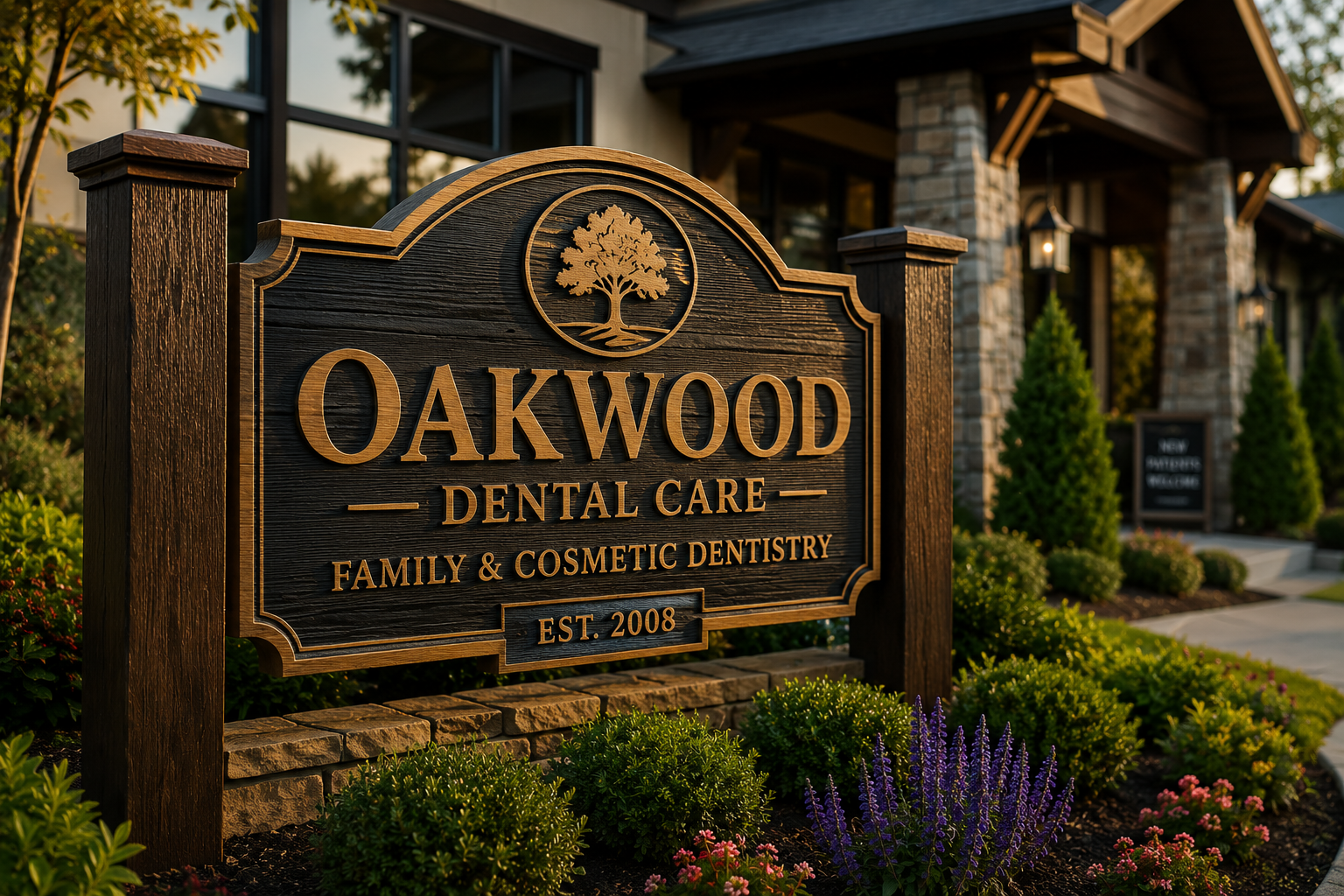 Custom carved and sandblasted wood sign