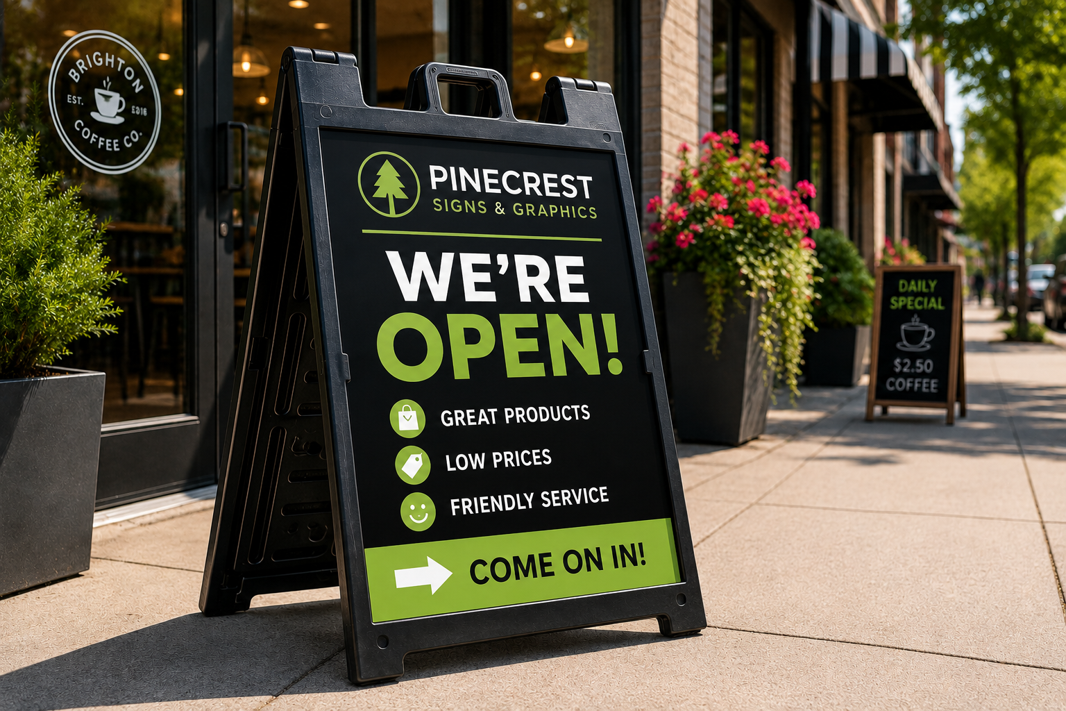 Custom A-frame sidewalk sign