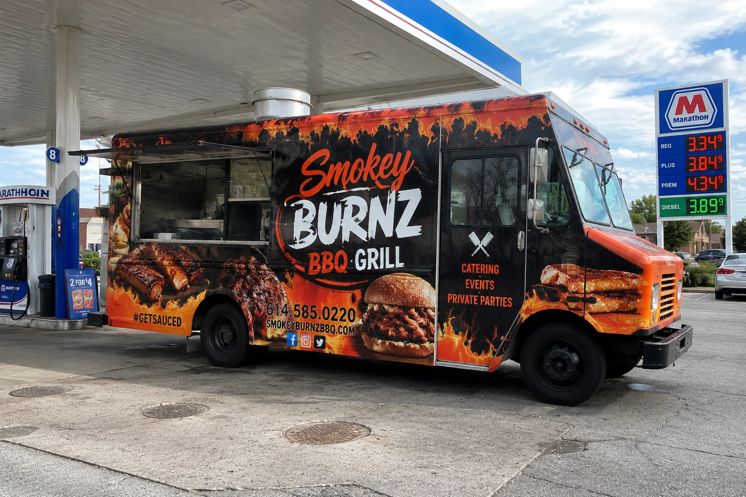 Custom food truck signs wraps decals and menu graphics