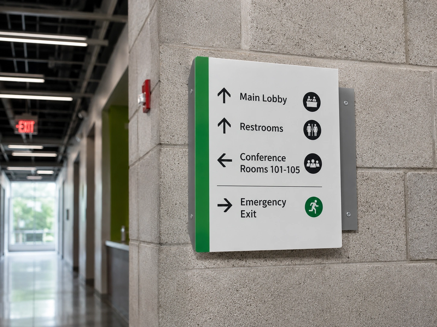 Indoor wayfinding and safety signs