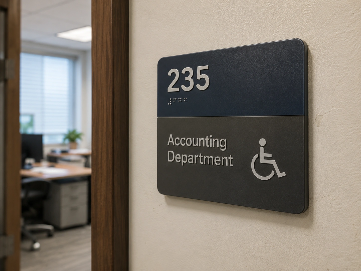 Custom ADA and identification signs for accessible business spaces
