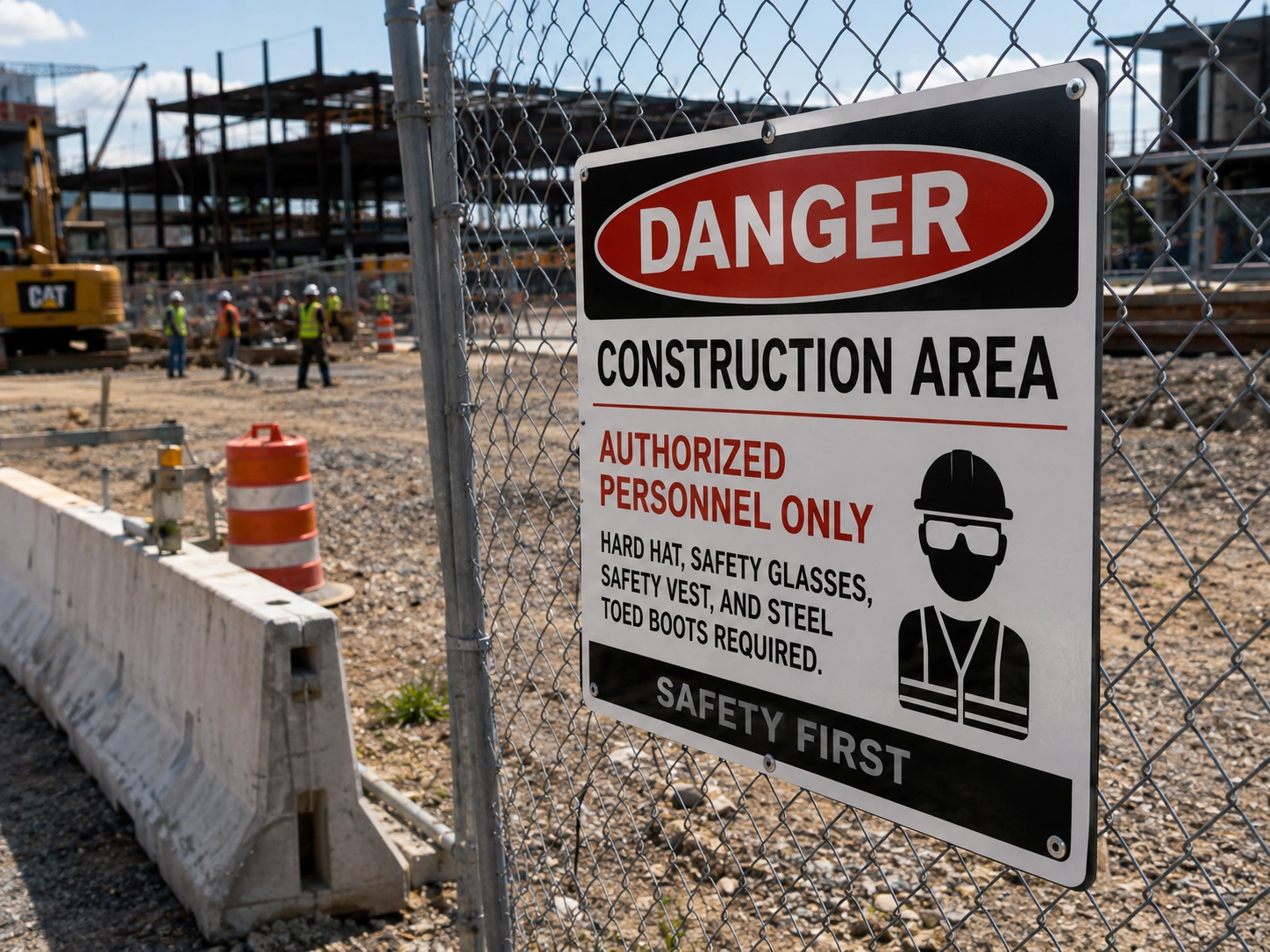 Custom construction signs for job sites work zones and safety communication