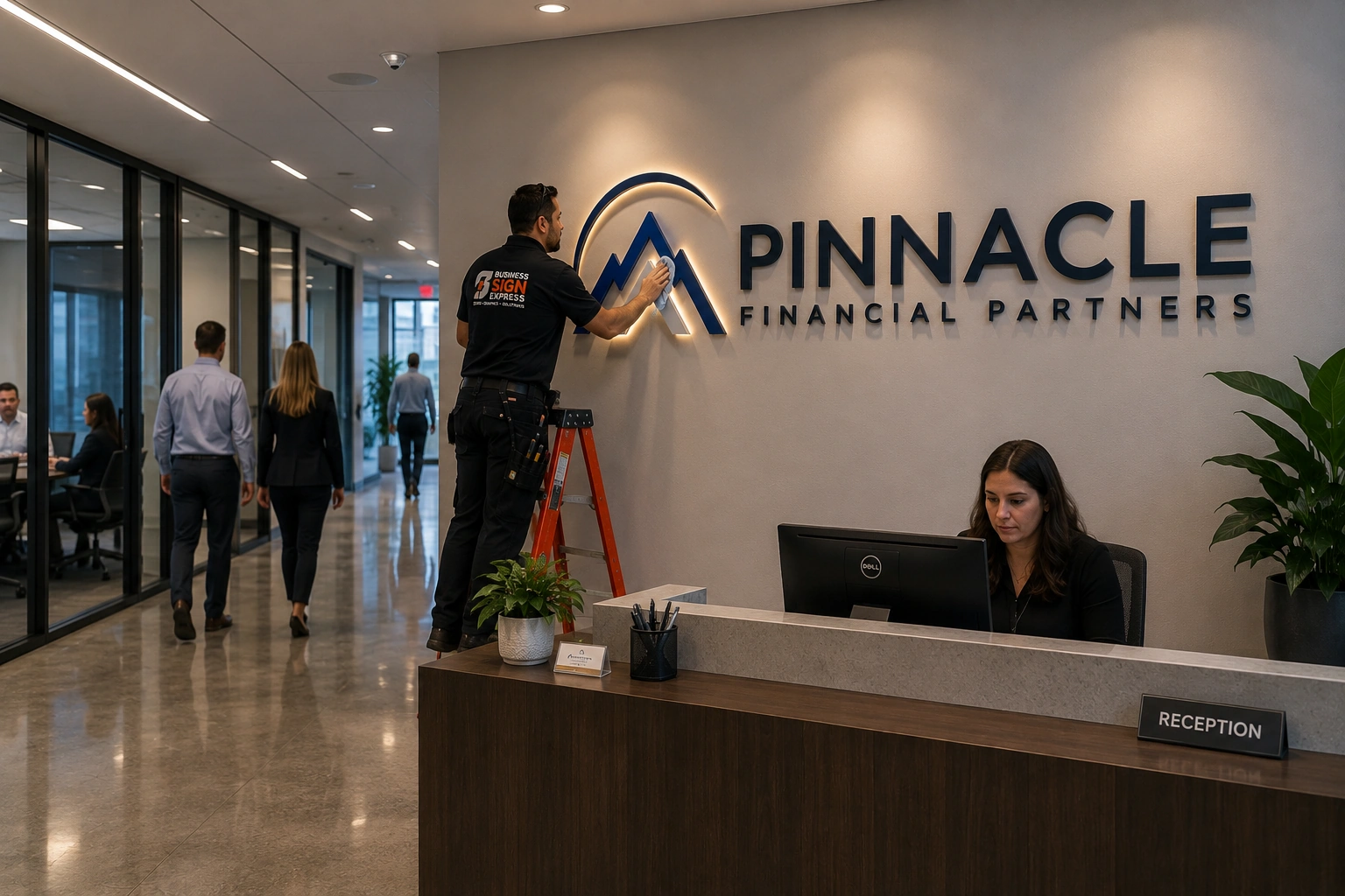 Indoor sign maintenance services for offices lobbies and branded interiors