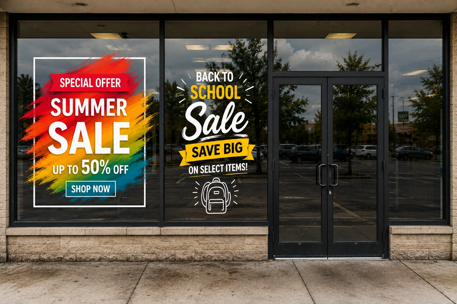 Promotional signs banners flags retail displays exhibition signs and printed graphics