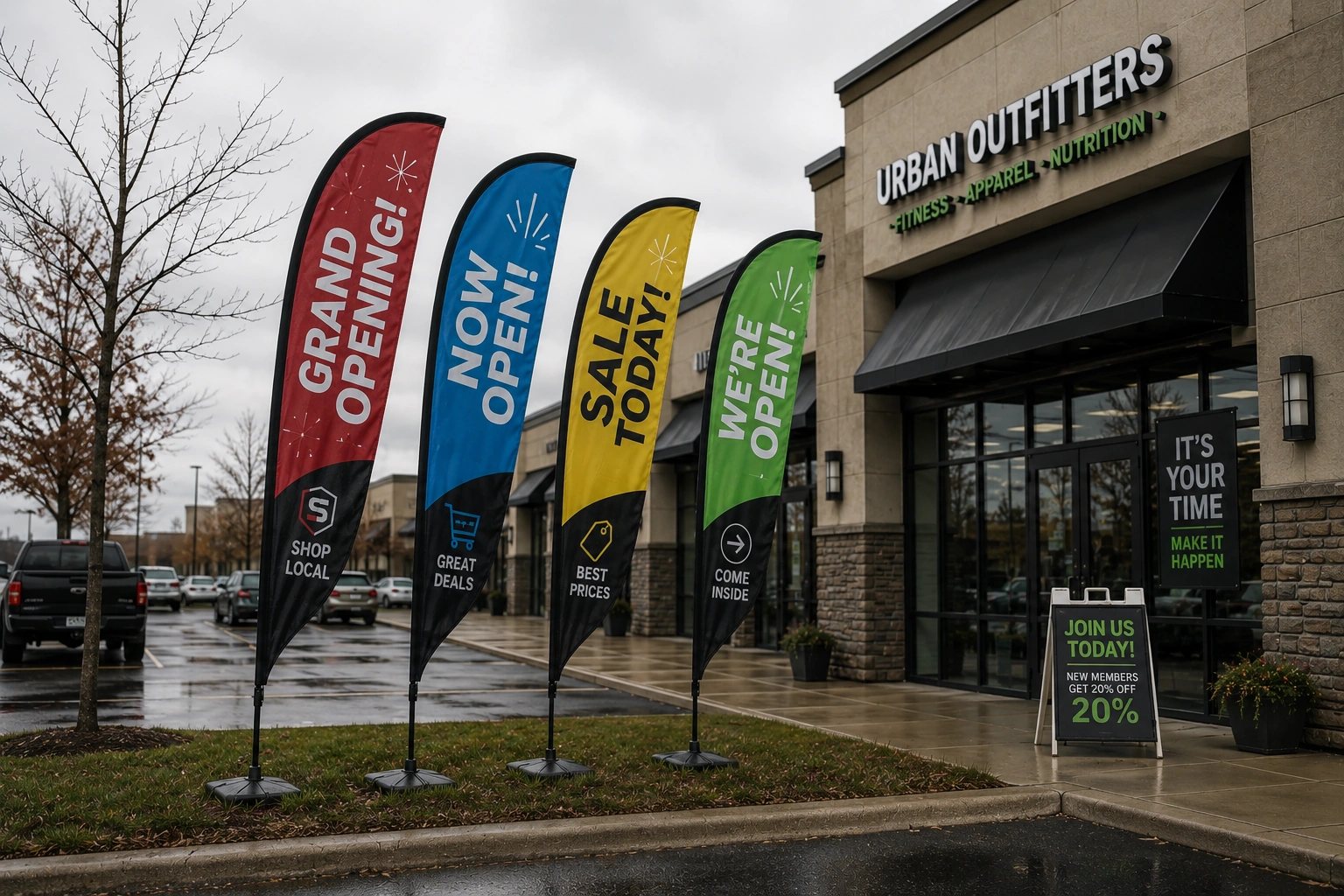 Banners and flags promotional signs