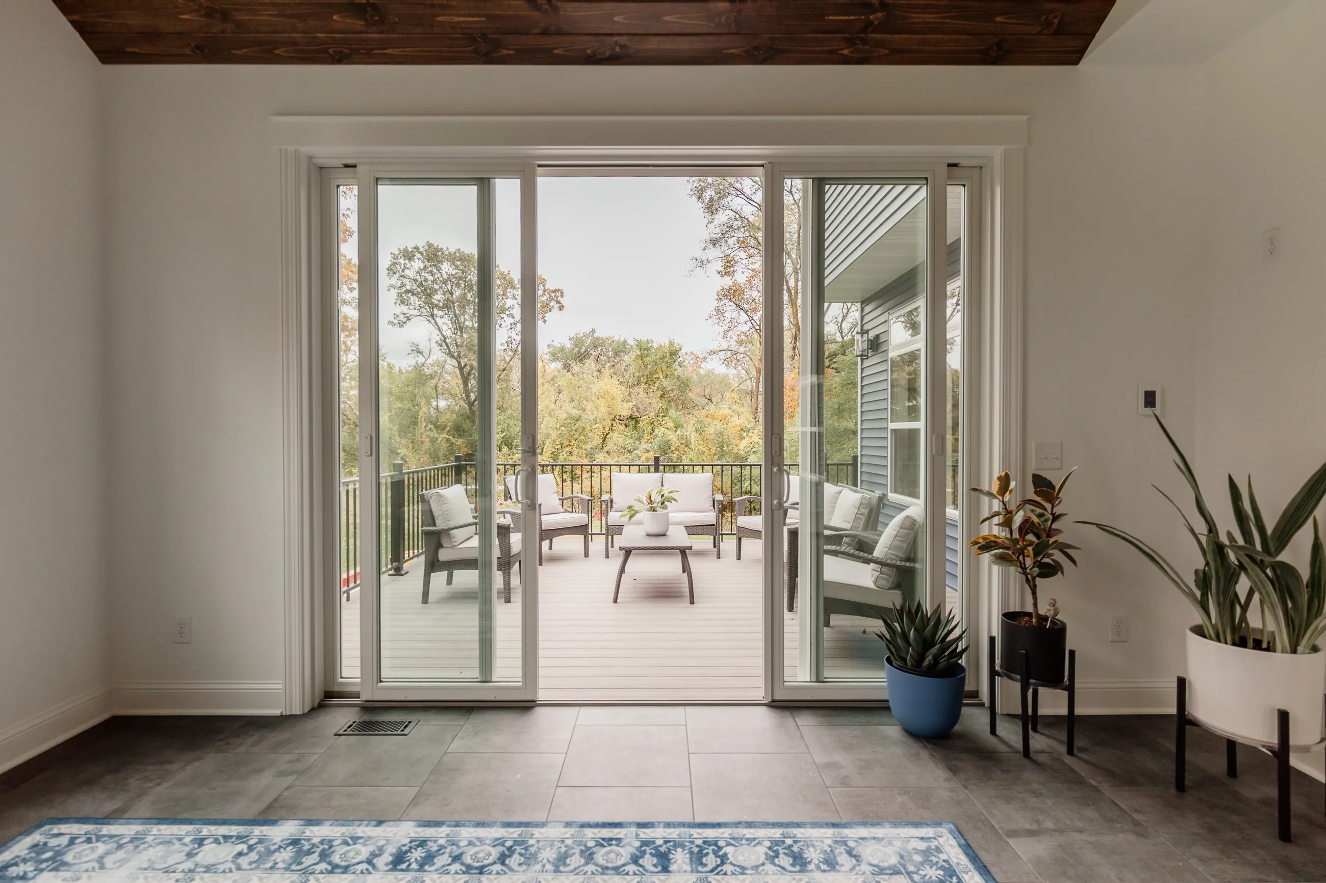 Patio view through sliding glass doors