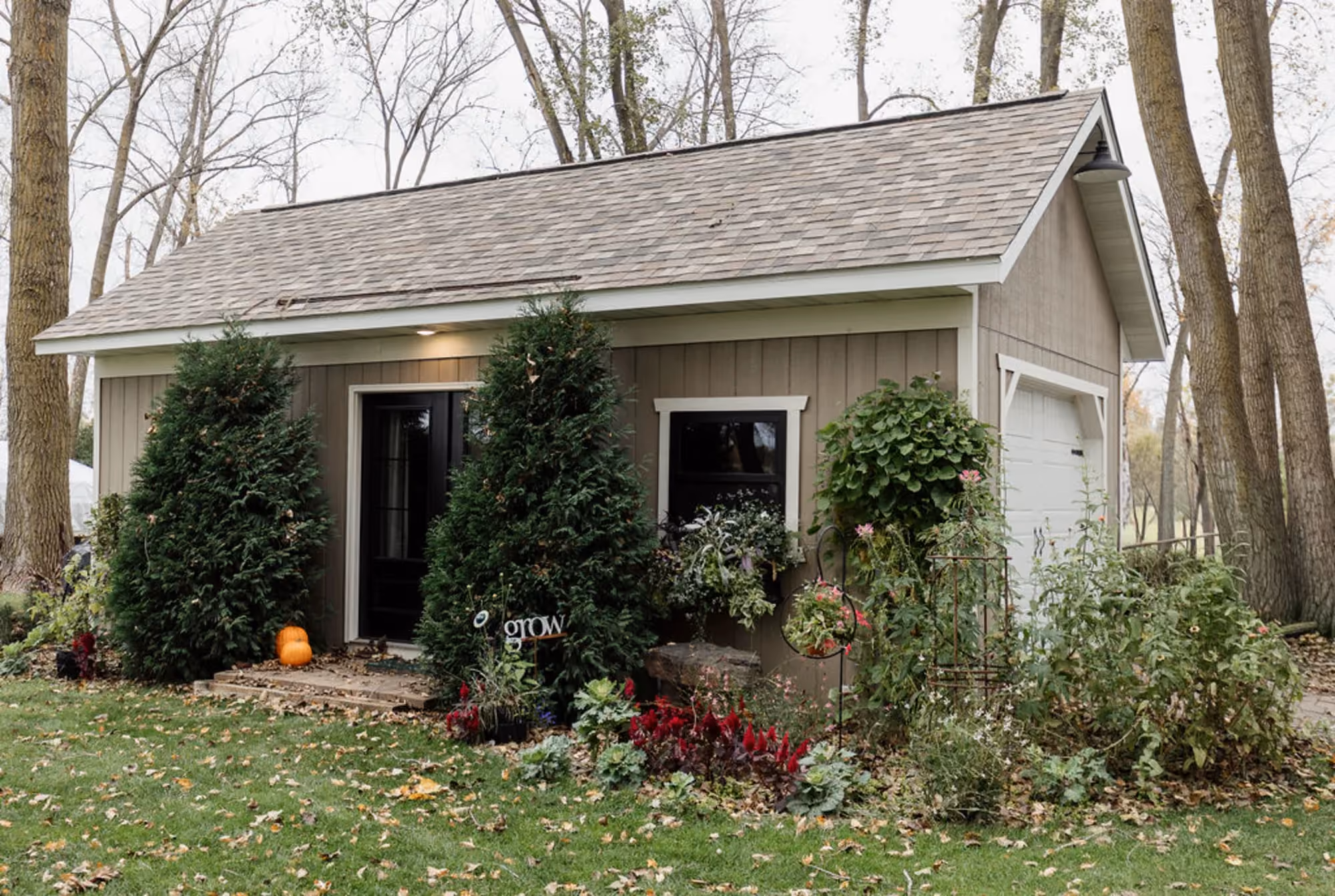 Small cottage exterior with garden landscaping