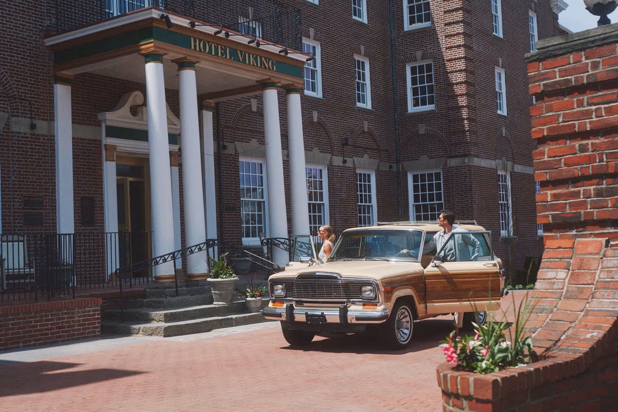 Hotel Viking main entrance at One Bellevue Avenue Newport Rhode Island