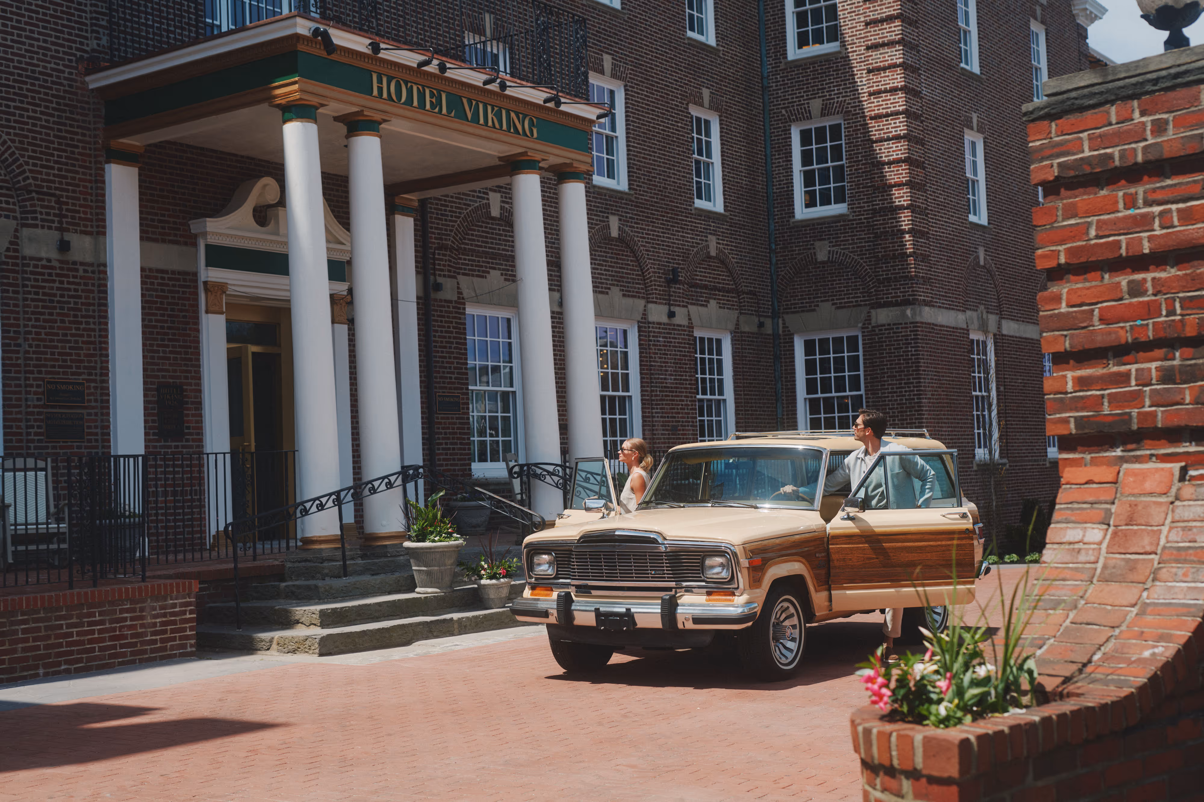 Hotel Viking main entrance at One Bellevue Avenue Newport Rhode Island