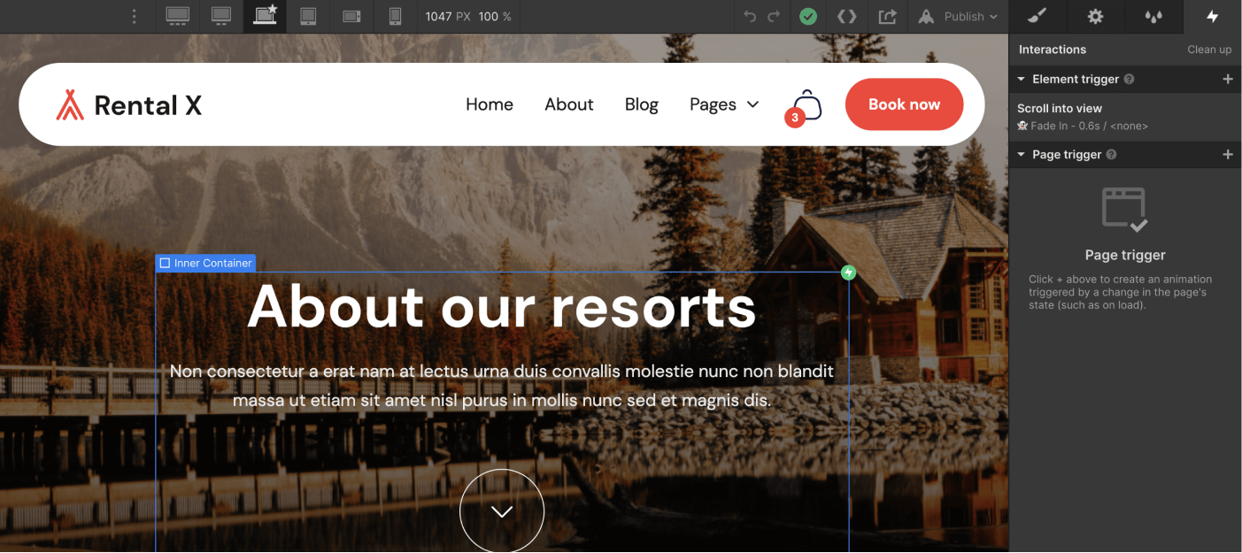 Animations - Rental X Webflow Template