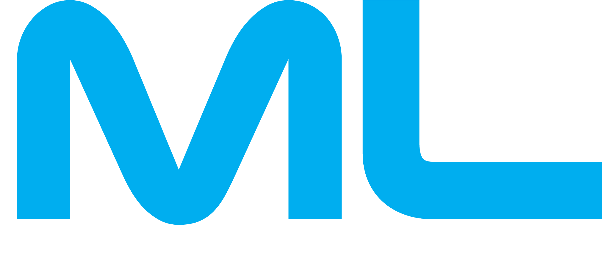 Blue stylized letters M and L forming a connected, modern logo design.