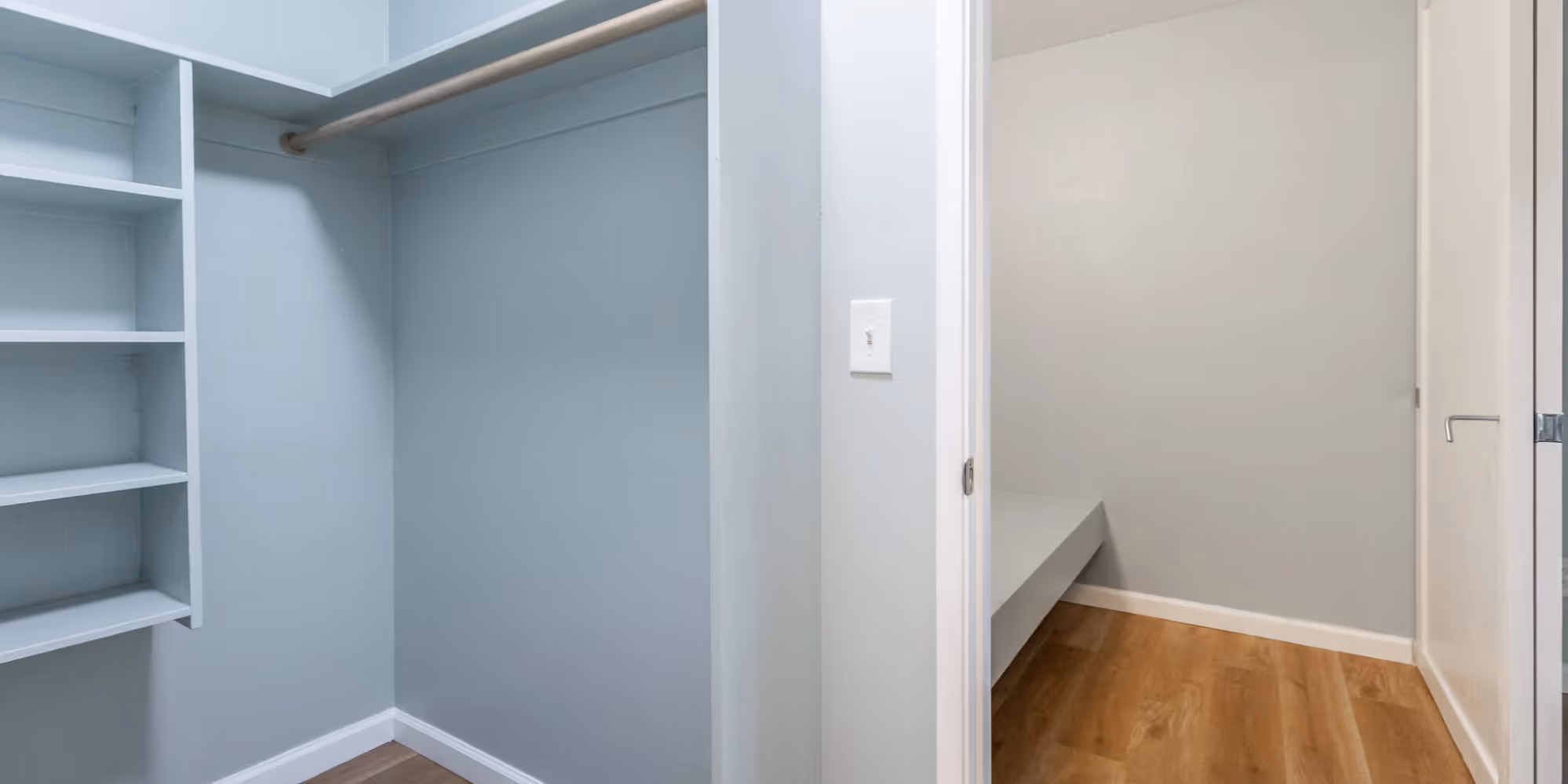 Closet with built in shelving 