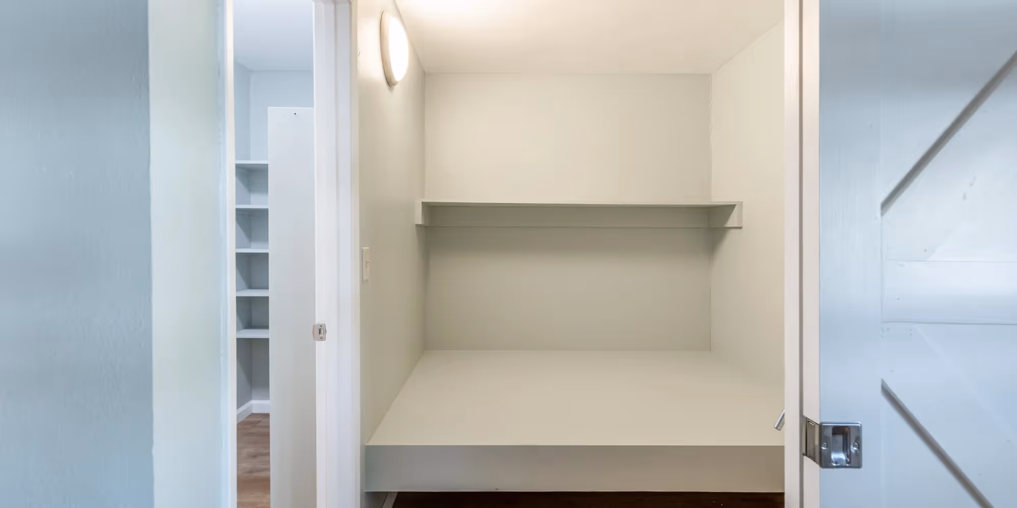Closet with built in shelving 