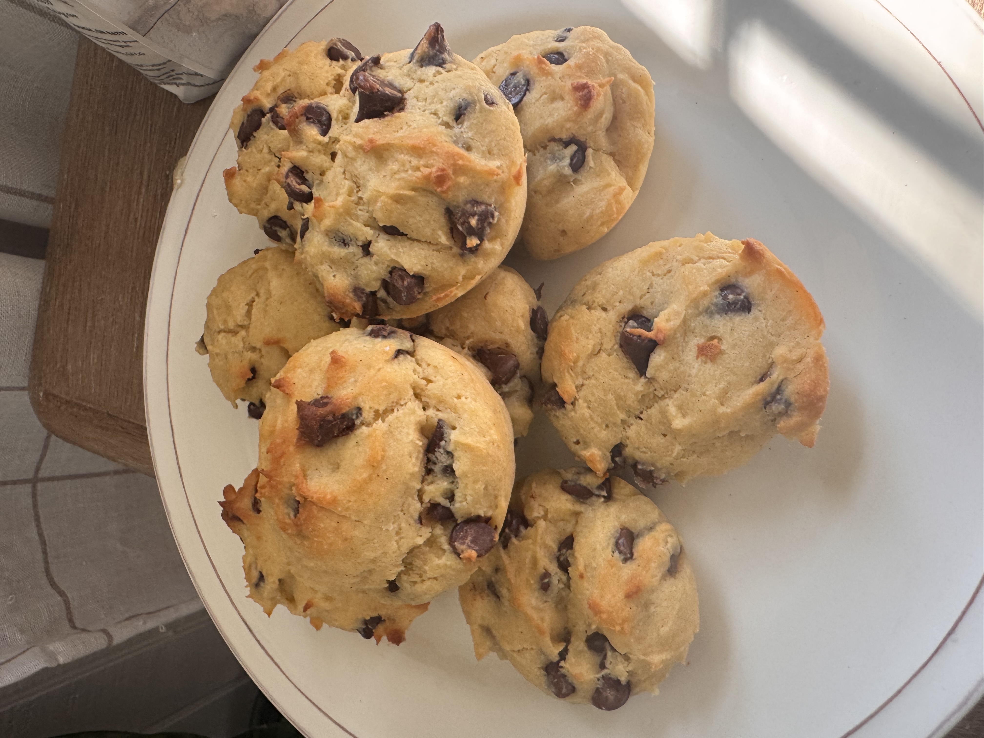 GF Chocolate Chip Muffins on a plate