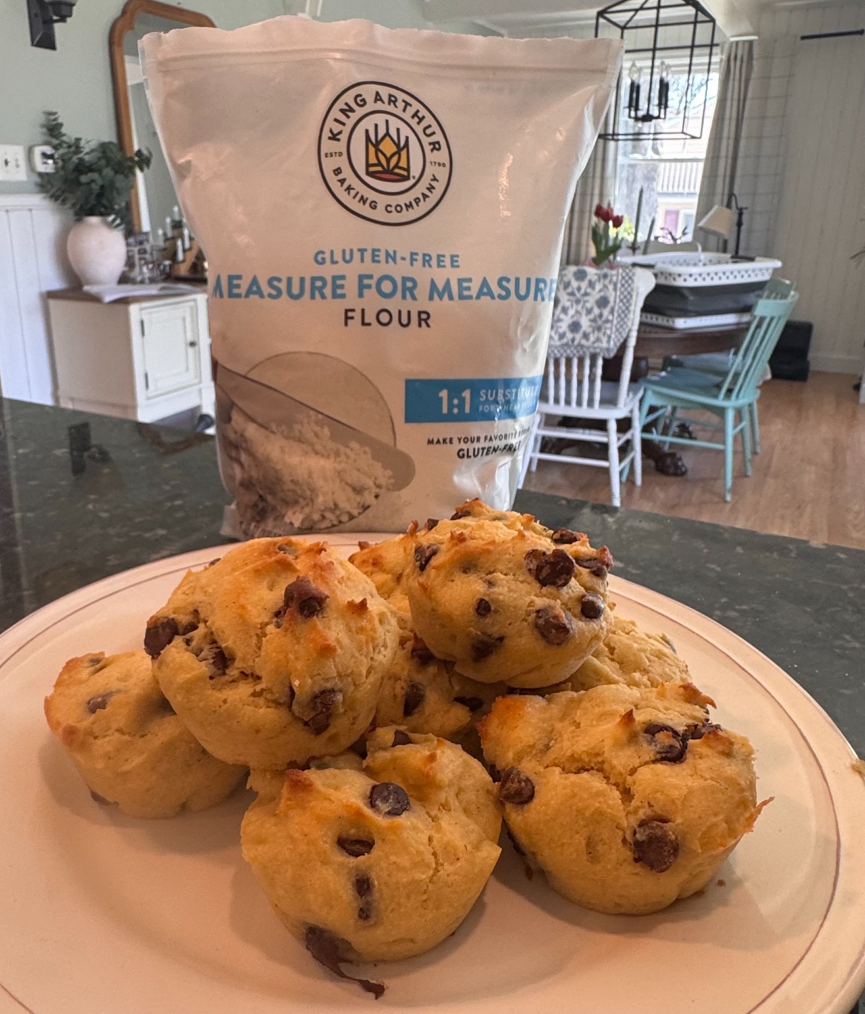 GF Chocolate Chip Muffins with King Arthur Measure for Measure flour