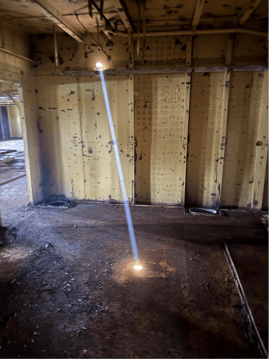 Beam of light illustrating precision in reality capture