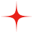 Red four-pointed star sparkle icon with rounded edges on a white background.