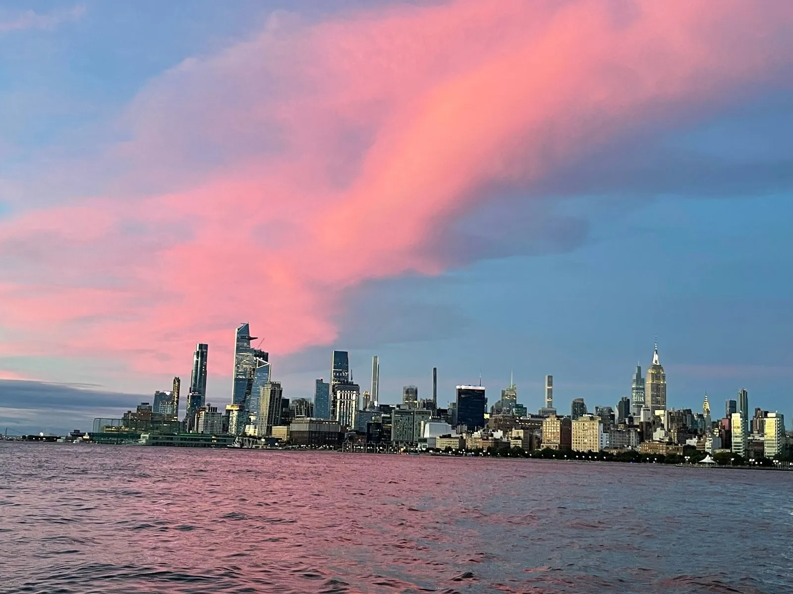 Beautiful sunset's like these, right here in NYC, are typical of sunset yacht charter 