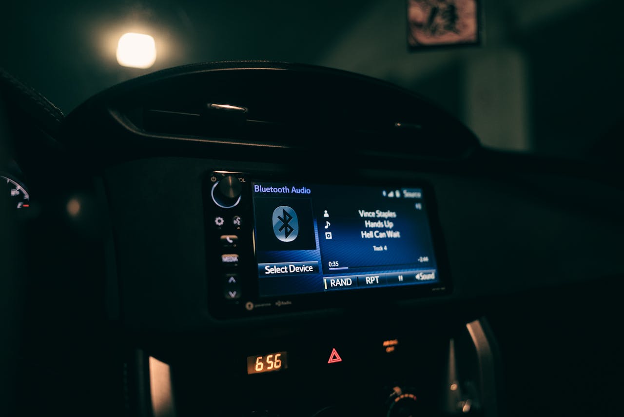 A car stereo with a screen