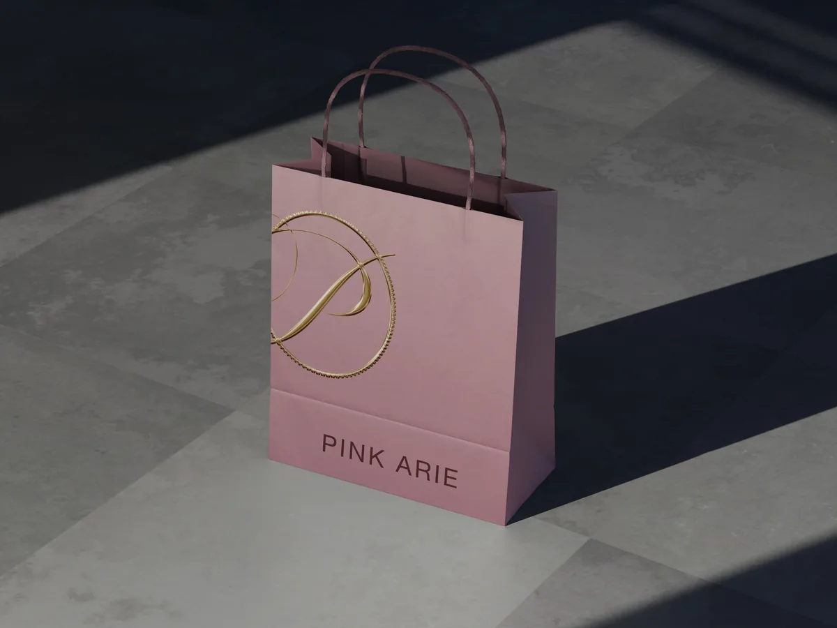 Pink Arie Beauty brand in use