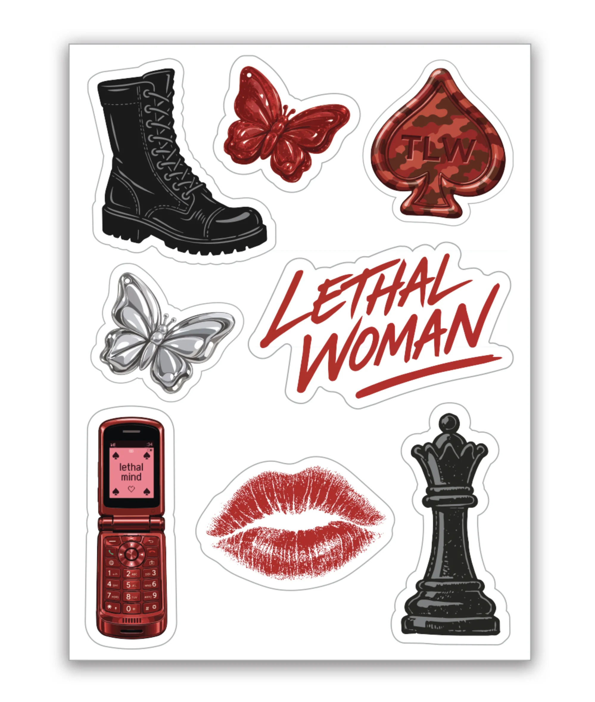 The Lethal Woman sticker sheet