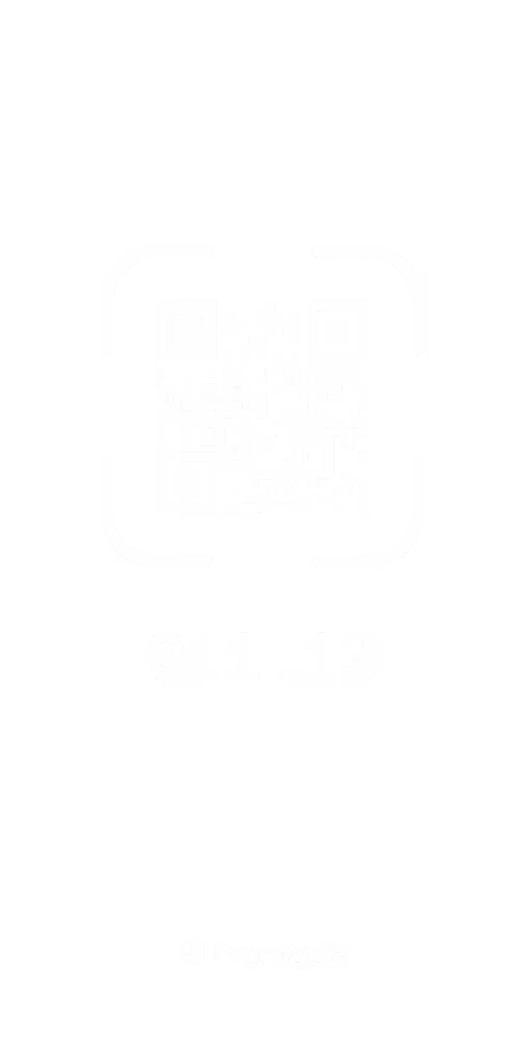 White QR code inside corners with payment amount €11.13 and Paynovate logo below on black background.