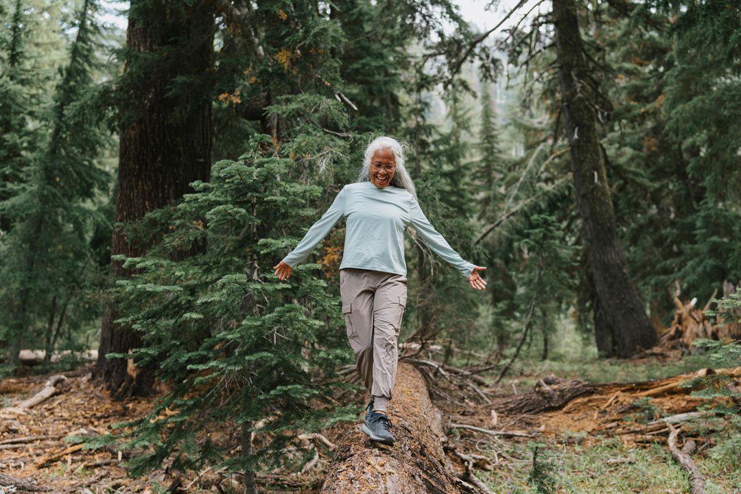 human walk in the forest