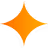 Orange four-point star sparkle icon.