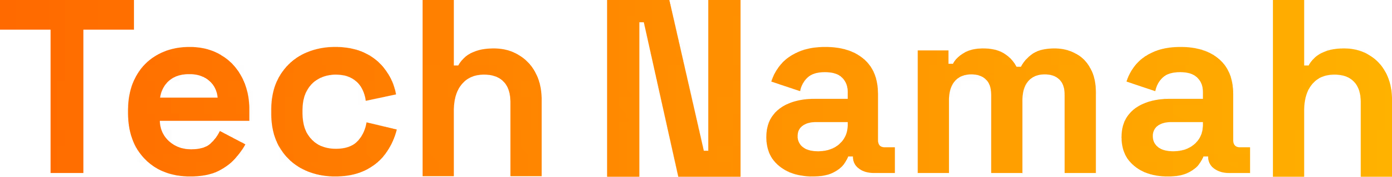 Text reading 'Tech Namah' in a bold gradient orange font.