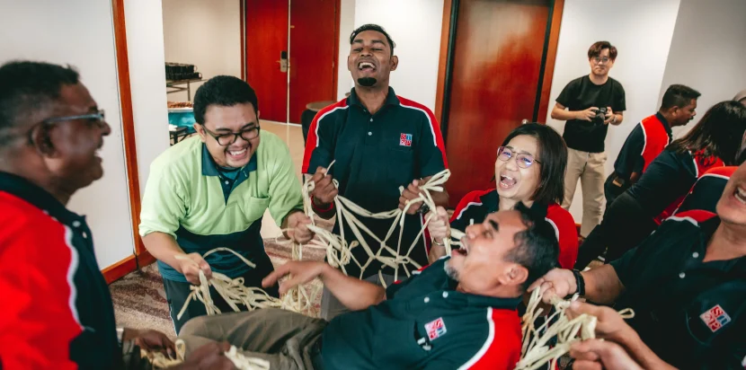 Team Building Game, Spider Web Team Building Game, Team Building Malaysia, Vision Building