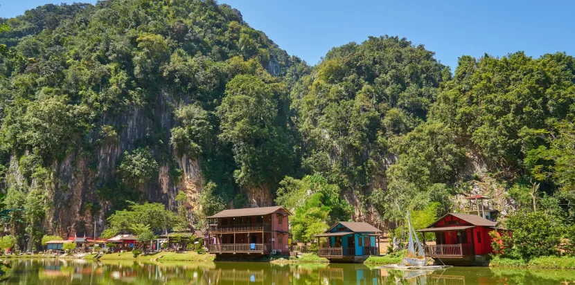 A serene nature retreat in Malaysia, perfect for team building activities in a peaceful outdoor environment.