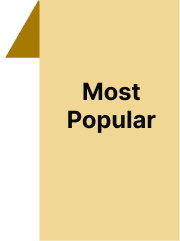 Yellow banner with a brown triangular accent labeled 'Most Popular'.