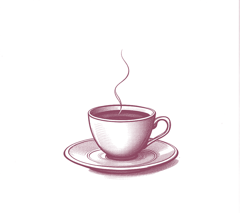 Engraved drawing of one espresso cup