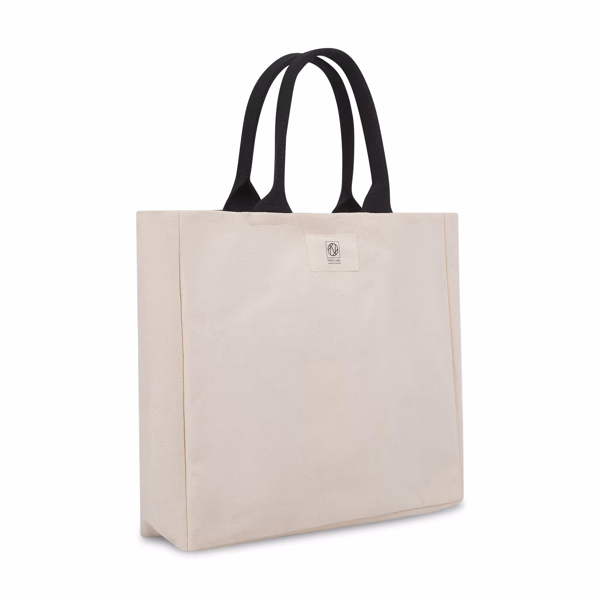 Plain fabric glasgow tote bag blank used for product demonstration in size small