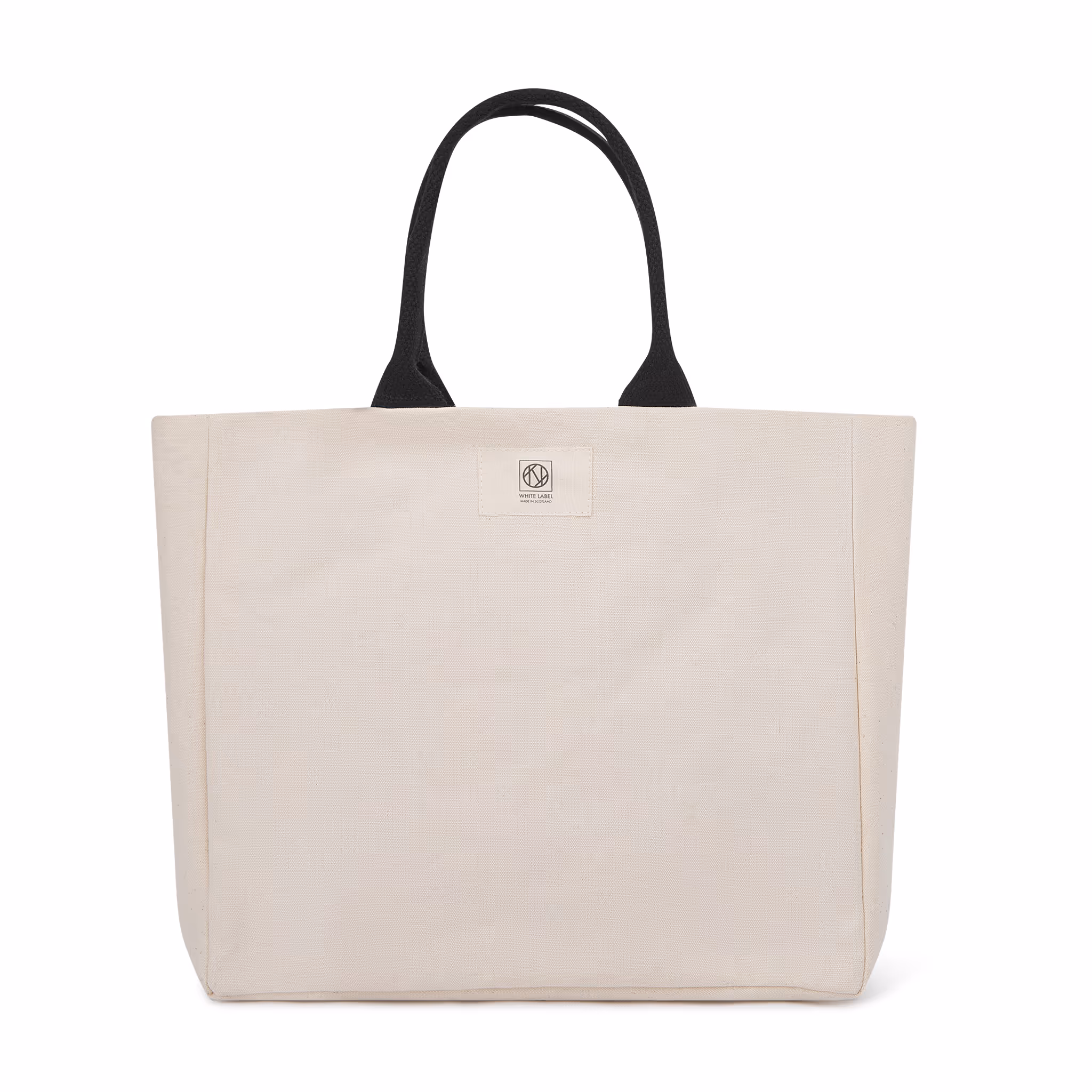 Plain fabric glasgow tote bag blank used for product demonstration in size small