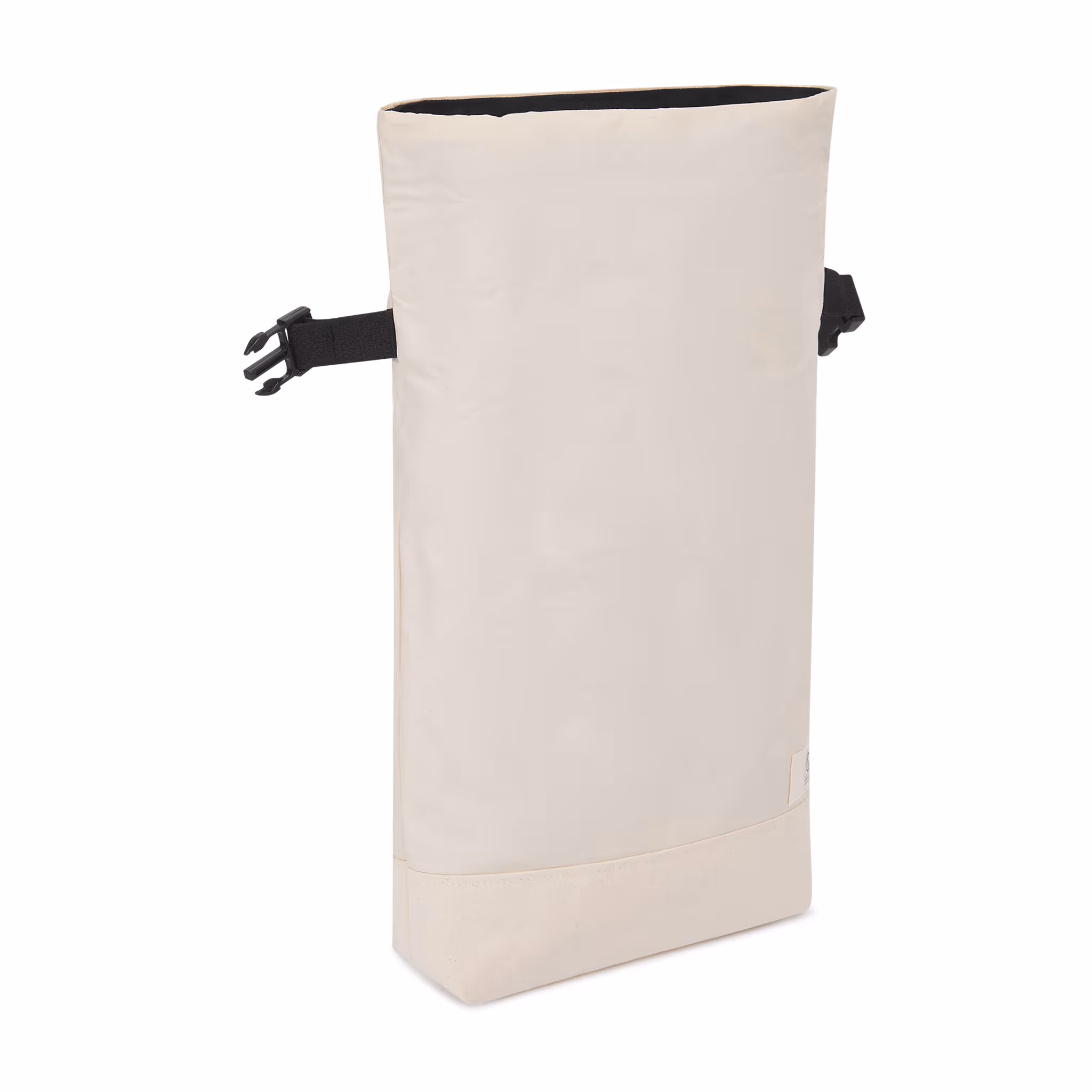 Plain fabric Häggvik roll-top bag blank used for product demonstration bag open