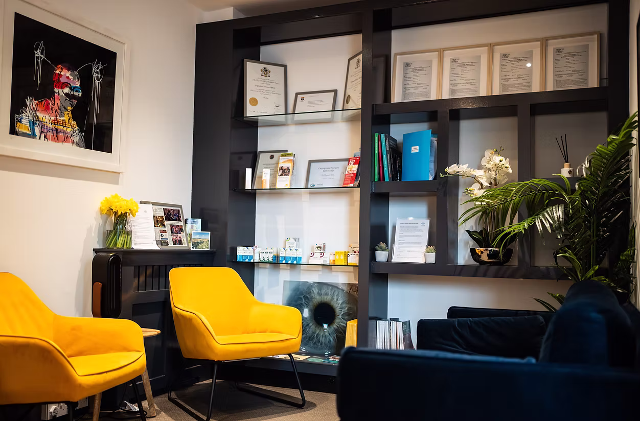 The Vale Eye Surgeons Cowbridge clinic showing the inside seating area