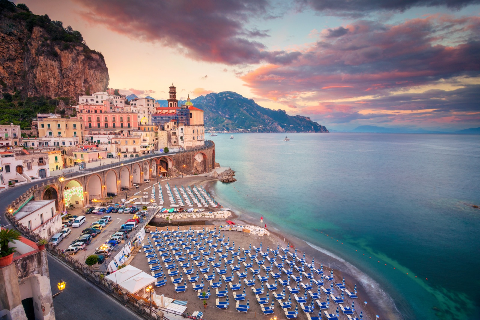 Atrani on the Amalfi Coast at dusk