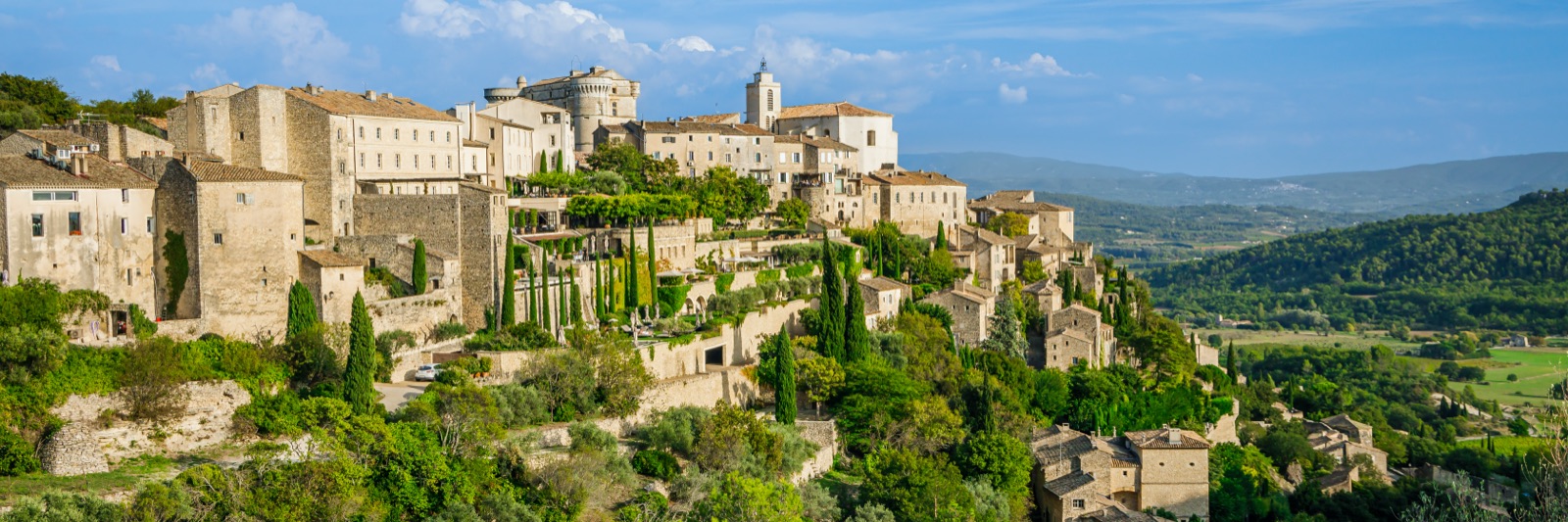 Hilltop village above the Provençal countryside
